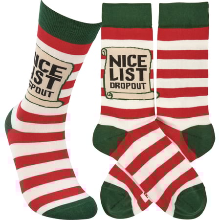 Nice List Dropout Socks - Cotton, Nylon, Spandex