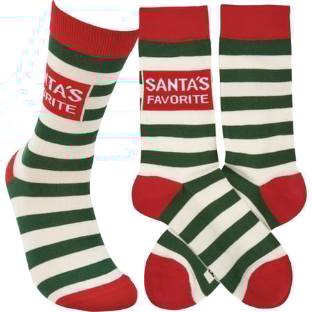 Santa's Favorite Socks - Cotton, Nylon, Spandex