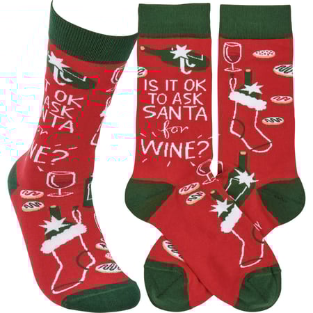 Is It Okay To Ask Santa For Wine Socks - Cotton, Nylon, Spandex