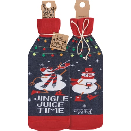 Jingle Juice Time Bottle Sock - Cotton, Nylon, Spandex