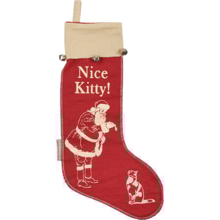 Nice Kitty! Stocking - Felt, Metal