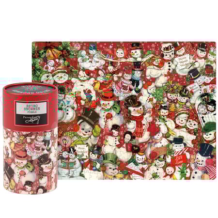 Retro Snowmen Puzzle - Paper