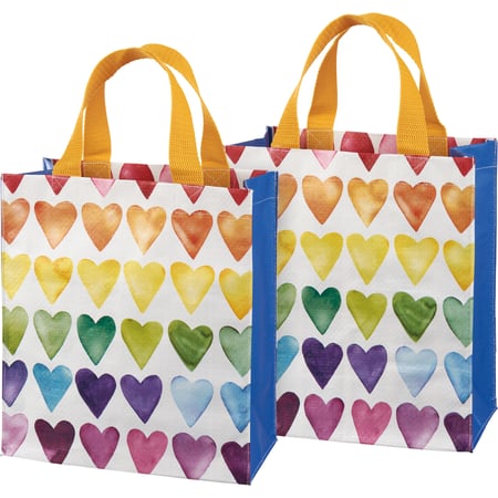 Rainbow Hearts Daily Tote - Post-Consumer Material, Nylon