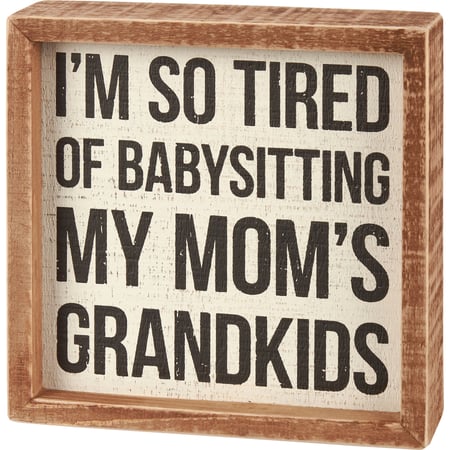 My Mom's Grandkids Inset Box Sign - Wood