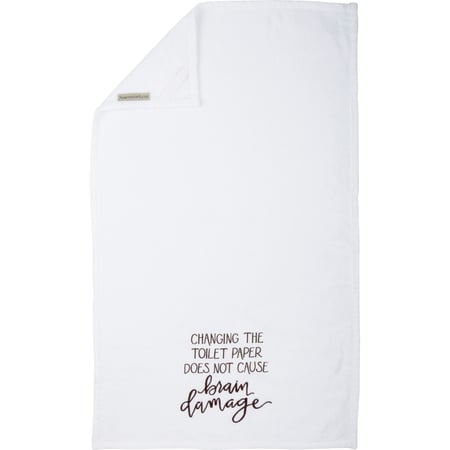 Does Not Cause Brain Damage Hand Towel - Cotton, Terrycloth