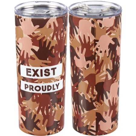 Exist Proudly Coffee Tumbler - Stainless Steel, Plastic