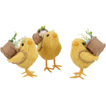 Spring Chicks Critter Set - Foam, Plastic, Cotton, Jute