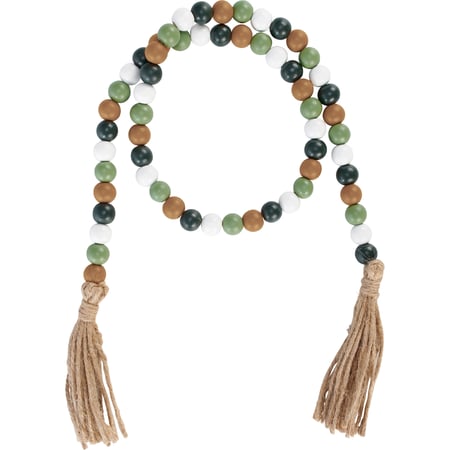 Scandi Beads Garland - Wood, Jute