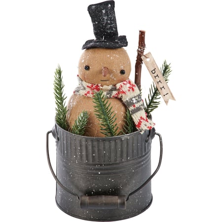 Let It Snow Doll - Metal, Cotton, Wood, Wire, Plastic, Mica