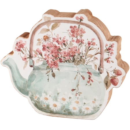 Tea Kettle Chunky Sitter - Wood, Paper