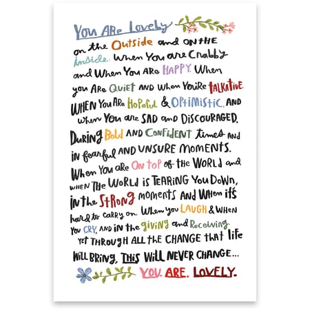 You Are Lovely Greeting Card - Paper