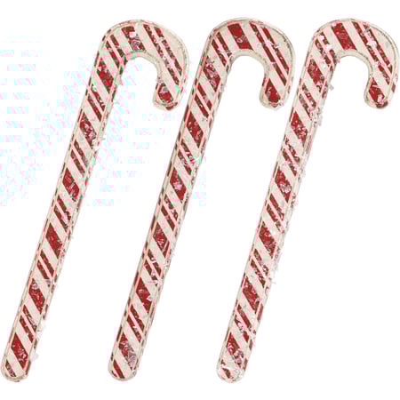 Striped Candy Cane Set  - Wood, Mica