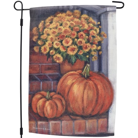 Porch Steps And Flowers Garden Flag - Polyester