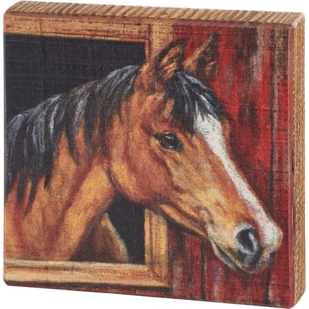 Buckskin Horse Block Sign - Wood