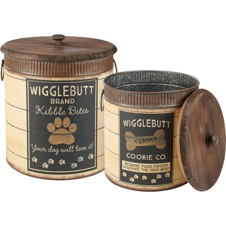 Wigglebutt Cookie Co. Bin Set - Metal, Paper, Wood
