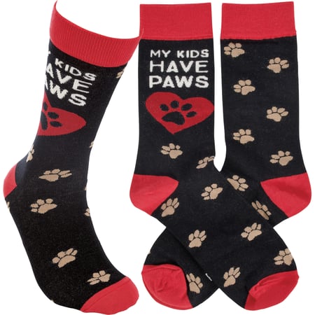 My Kids Have Paws Socks - Cotton, Nylon, Spandex