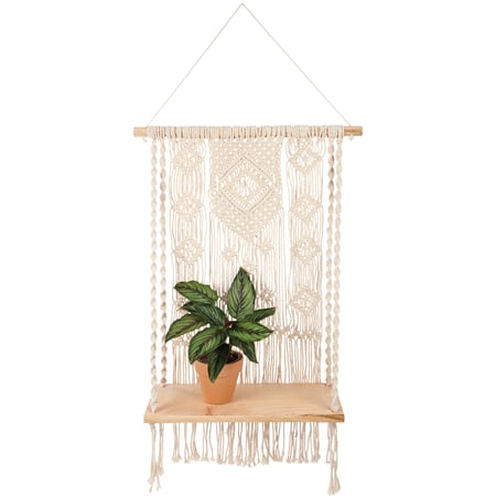 Macrame Shelf - Wood, Cotton