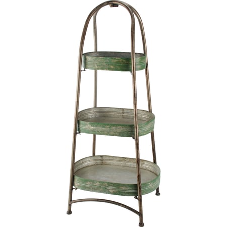 Metal Three Tiered Ladder Tray - Metal