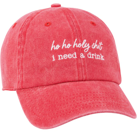 Ho Ho Holy Need A Drink Baseball Cap - Cotton, Metal