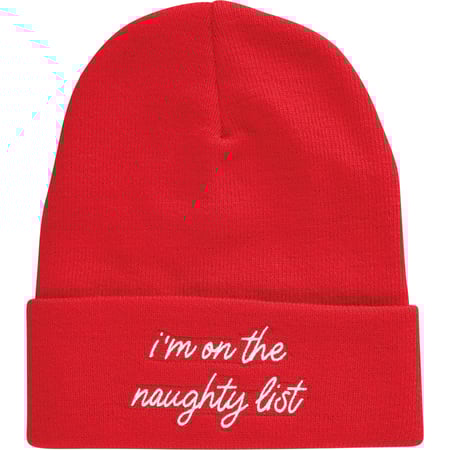 I'm On The Naughty List Beanie - Acrylic