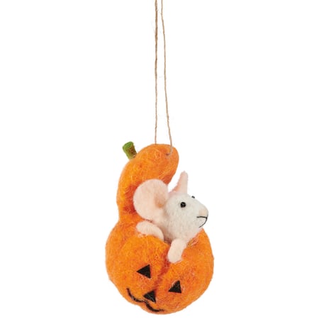 Pumpkin Mouse Critter - Felt, Polyester, Plastic