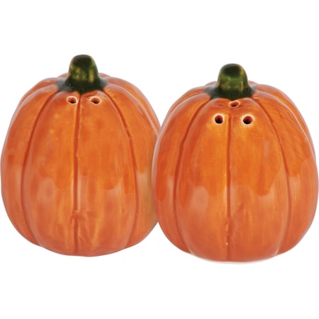 Pumpkins Salt And Pepper Set - Stoneware, Plastic