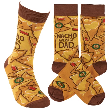 Nacho Average Dad Socks - Cotton, Nylon, Spandex