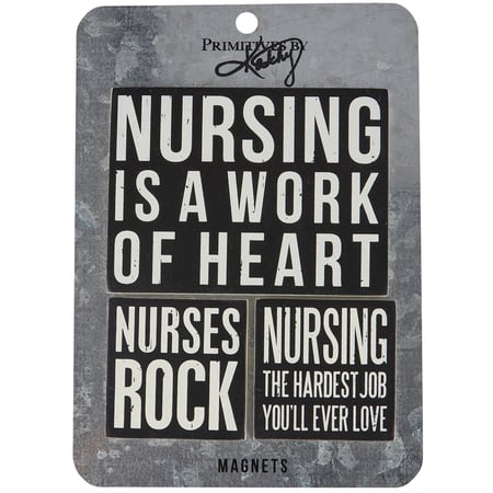 Nurses Rock Magnet Set - Wood, Metal, Magnet