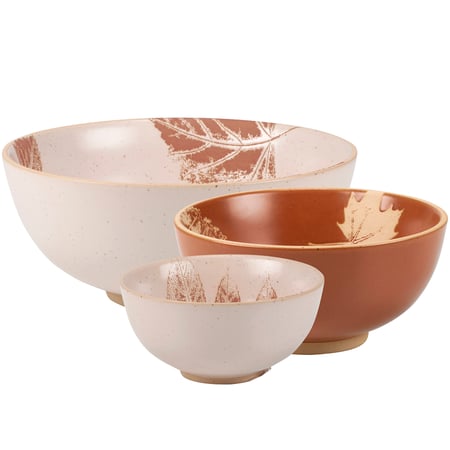 Fall Leaves Bowl Set - Stoneware