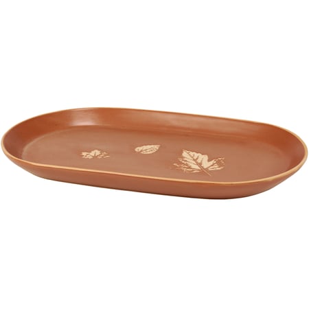 Fall Leaves Oval Platter - Stoneware
