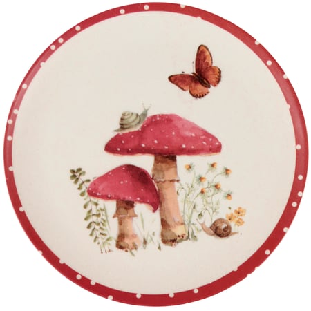 Small Mushroom Study Plate - Bamboo Fiber, Melamine