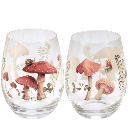 Mushroom Study Wine Glass - Glass