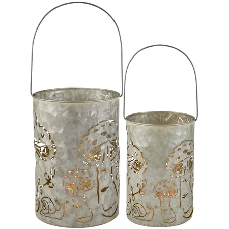 Mushroom Lantern Set - Metal, Wire