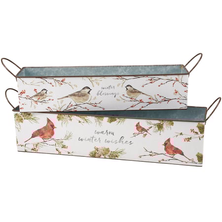 Warm Winter Wishes Bin Set - Metal, Paper