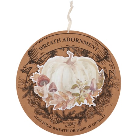 Fall Pumpkin Wreath Insert - Wood, Paper, Wire