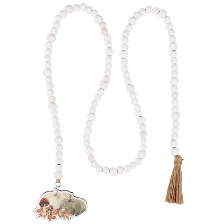 Fall Pumpkins Beaded Garland - Wood, Paper, Jute