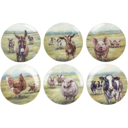 Farm Animals Plate Set - Stoneware