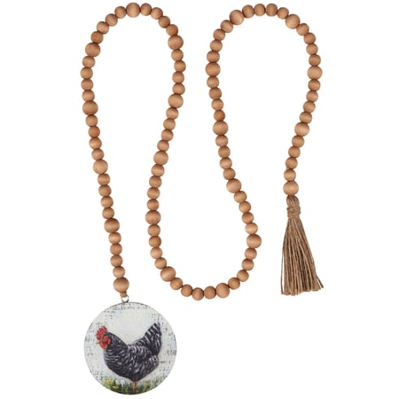 Plymouth Rock Chicken Beaded Garland - Wood, Jute
