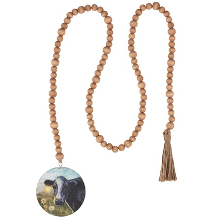 Cow Beaded Garland - Wood, Jute