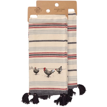 Chickens Kitchen Towel - Cotton, Linen