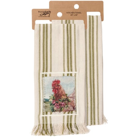 Floral Chicken Kitchen Towel - Cotton