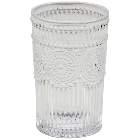 Large Medallion Vintage Drinking Glass - Glass