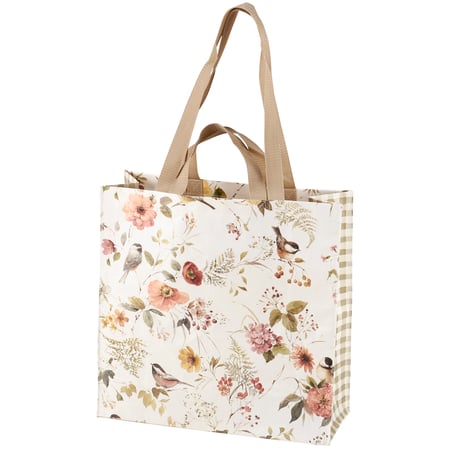 Chickadees Market Tote - Post-Consumer Material, Nylon