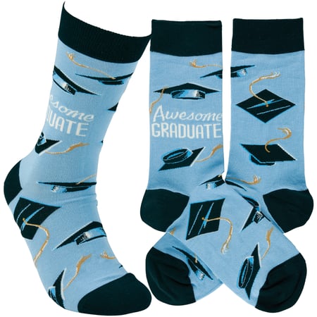 Awesome Graduate Socks - Cotton, Nylon, Spandex
