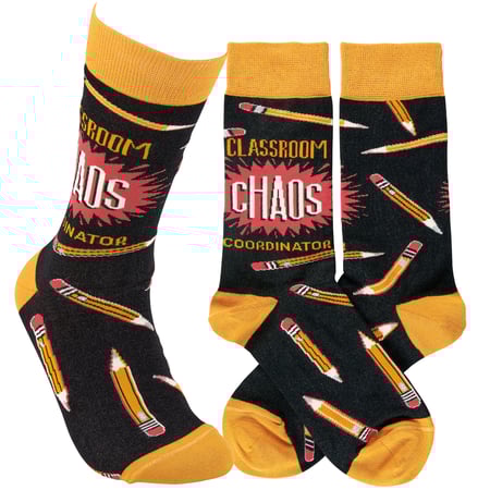 Classroom Chaos Socks - Cotton, Nylon, Spandex