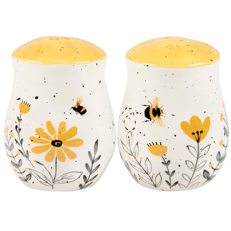 Bee Salt And Pepper Shakers - Stoneware, Plastic