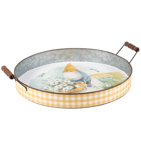 Daisy Gnome Tray - Metal, Paper, Wood