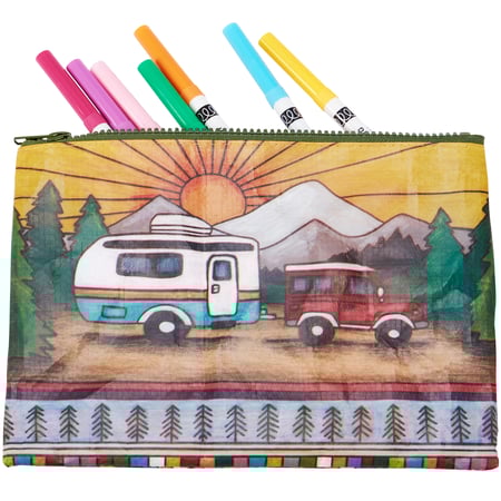 Camper Zipper Pouch - Post-Consumer Material, Plastic, Metal