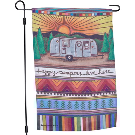 Happy Campers Garden Flag - Polyester