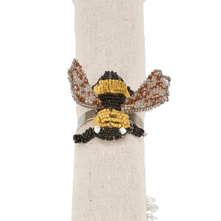 Bee Napkin Ring - Metal, Wire, Beads